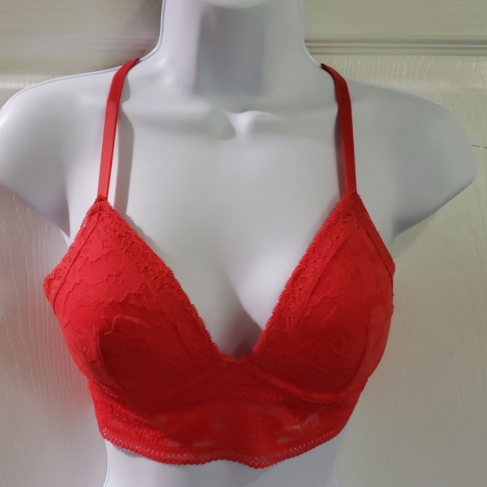 Victoria's Secret  Red Tropical Lace Bralette